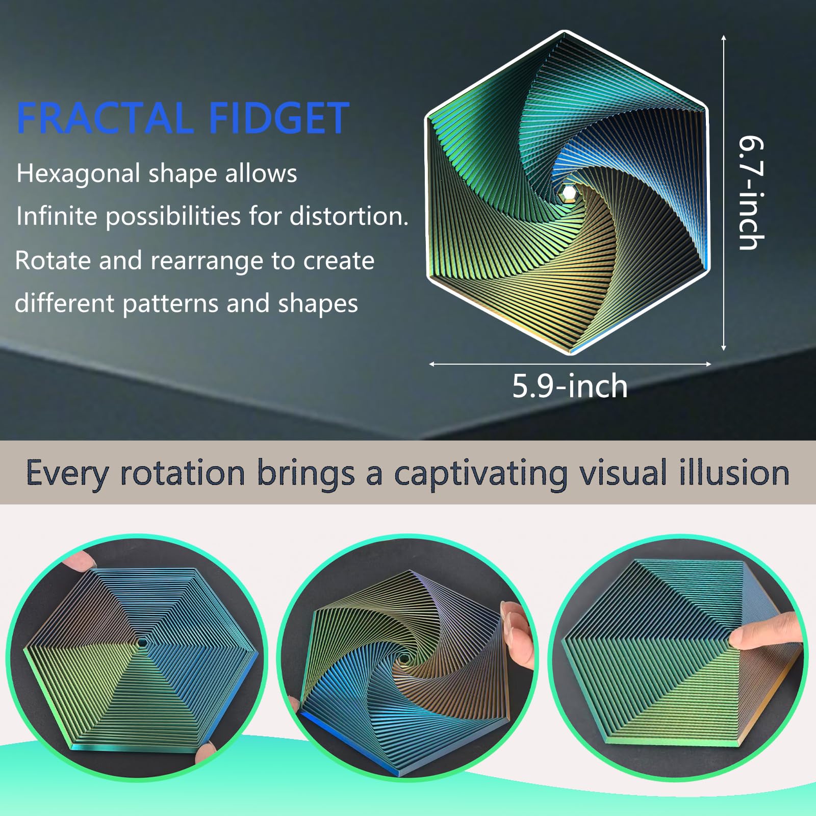 Amazon.com: Fractal Fidget Toys, Kinetic Desk Spinning Toy, 35